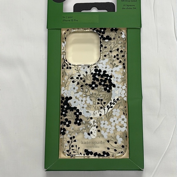 NWT Kate Spade iPhone 15 pro flowers floral phone case - Picture 2 of 7